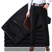Load image into Gallery viewer, new Corduroy men's casual pants 2019 classic middle-aged business straight stretch casual streetwear brand wine red casual pants
