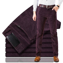Load image into Gallery viewer, new Corduroy men's casual pants 2019 classic middle-aged business straight stretch casual streetwear brand wine red casual pants