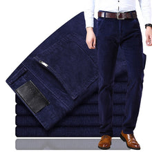 Load image into Gallery viewer, new Corduroy men's casual pants 2019 classic middle-aged business straight stretch casual streetwear brand wine red casual pants